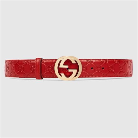 cinturon gucci piel roja